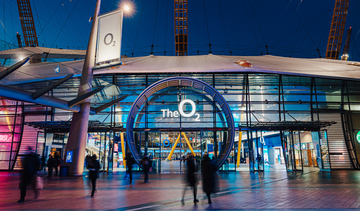 The O2 at night